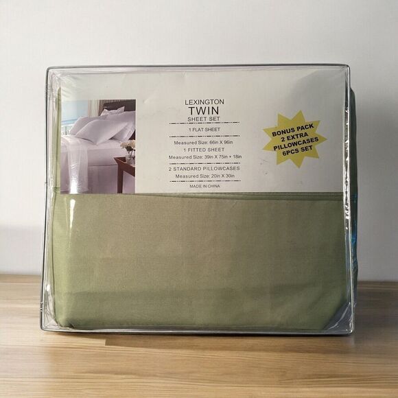 Lexington Other - Lexington 2200 Diamond Collection Lime Green Microfiber Twin Sheet Set